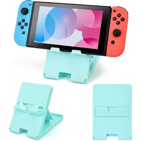DLseego Switch Stand Suitable for Switch OLED/Switch/Switch Lite, Cute Angle Adjustable Holder Kickstand, Portable Foldable Non-Slip Non-Shake Anime Kawaii Bracket with 4 Height Settings - Purple