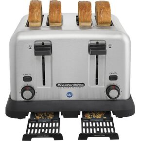 4 Slot Toaster with Crumb Tray, Longer-Life Heating Elements, Stainless-Steel Construction, NSF Certified, 24855