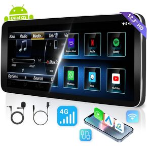 ATOTO 12.3" Car Stereo with Wireless CarPlay & Android Auto Compatible with Mercedes Benz C-Class W204 NTG4.5/4.7 2011-2014 Radio, Keep Original Function, GPS Tracking, AI DriveChat, 4G LTE, Dual BT