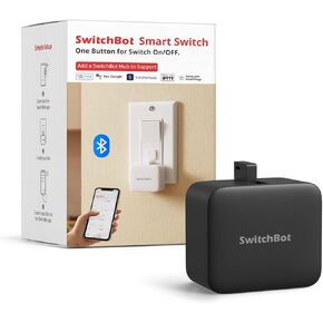 SwitchBot Smart Switch Button Pusher - Bluetooth Fingerbot for Rocker Switch/One-Way Button, Automatic Light Switch, Timer and APP Control, Works with Alexa When Paired with SwitchBot Hub (White)