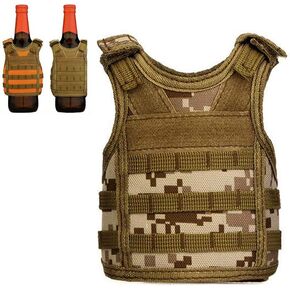 Mini Beer Vest Military Bottle Beverage Cooler Holder for 12oz or 16oz Cool Bottle Decoration
