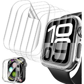 6 Packs Screen Protector for Apple Watch Series 10 42mm, Upgrade Flexible TPU Film for iWatch S10, with iWatch Replacement Protection Cover, HD Clear, Anti Scratch 0 Bubble, HD Touch Sensitive