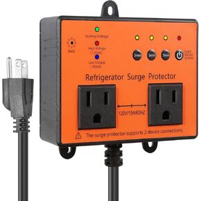 Electronic Voltage and Surge Protector MIAOLINK 120V 15A - Protects refrigerators and Washing Machines from high and Low voltages, blackouts and Voltage Spikes