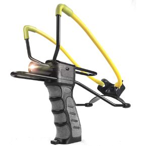 LED Hunting Slingshot for Adult Precision Hunting Slingshot Self-Defense Slingshot Ergonomic Design LED Illumination Hidden Magnetized Pouch Precise Targeting