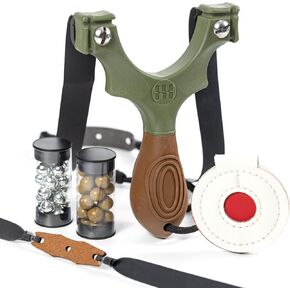 Scout XT Slingshot with Target, Clay Ammo and Bands for Professional Hunting and Powerful Target Shooting Sling Shot
