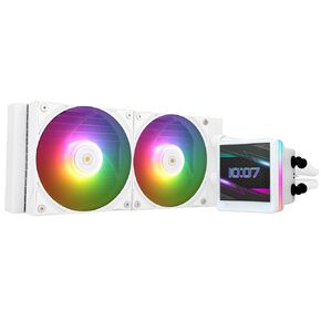Thermalright Grand Vision 240 ARGB White AIO CPU Liquid Cooler,IPS LCD Screen with 480x480 Resolution,for AM4/AM5/LGA1851/1700,‘3.4 inch’Magnet-Absorbent LCD Screen for Images,White CPU Water Cooler