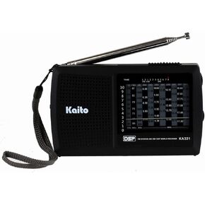 Kaito KA321 Pocket-Size 10-Band AM/FM Shortwave Radio with DSP (Digital Signal Processing), Black