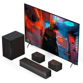 ULTIMEA 5.1 Surround Sound System for TV, Virtual Surround Sound Bar, Surround Speakers and Subwoofer Adjustable, Soundbar for Smart TV, Home Theater Sound System, Peak Power 320W, Poseidon D50