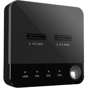 Docooler M.2 NVME/SATA Duplicator M.2 NVME/SATA SSD Cloner Dual-Bay Offline Clone Tool-Free M.2 SSD Enclosure M.2 USB C Adapter Write/Read with PC Plug and Play