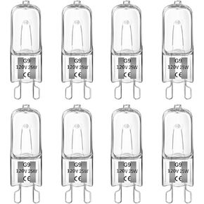 W10709921 Microwave Light Bulbs,25 Watt Bulb for Whirlpool Microwave Oven,Compatible with K-itchenaid Jenn-air Whirlpool Ma-ytag Microwave,Warm White,Dimmable,8 Pack