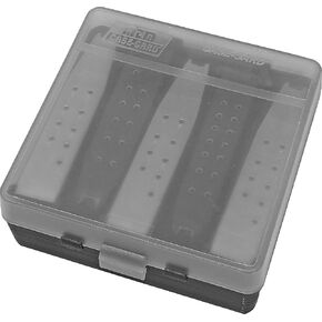 MTM PMC5 Compact Handgun Magazine Case, Holds 5 Double-Stack Magazines, USA Made, Clear Smoke
