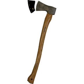 FORESTER Woodman 24in Wood Cutting Axe with Sheath - Multipurpose Axe with Hickory Handle for Wood Splitting and Chopping - Hand Forged Swedish Steel