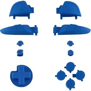 eXtremeRate Blue Repair ABXY D-pad ZR ZL L R Keys for Nintendo Switch Pro Controller, Glossy DIY Replacement Full Set Buttons with Tools for Nintendo Switch Pro - Controller NOT Included