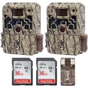 Browning Trail Cameras Strike Force Extreme Game Camera (2-Pack) Bundle with Memory Card (2-Pack) and 2.0 Card Reader (5 Items)