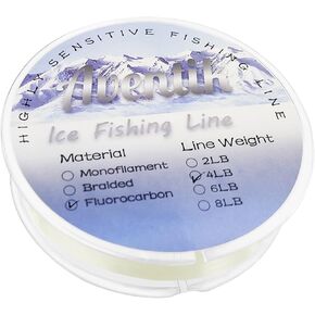 Ice Fishing Line (Fluorocarbon 6LB,110Yards(100M)/Spool,Transparent)