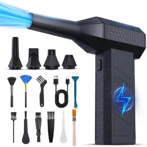 Compressed Air Duster, Super Power Mini Cordless Blower, 3-Speed Adjustable Electric Air Duster, No Canned Rechargeable Air Blower for Keyboard Computer Car Home Cleaning, Gifts for Men in Saudi Arabia
