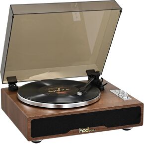 Hododou Vinyl Record Player with Magnetic Cartridge AT-3600L High Fidelity Bluetooth Turntable with Built in Speakers Phono Preamp Belt Auto Stop 33&45 RPM Speed for Vinyl Records Vintage Walnut