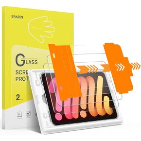 SPARIN Screen Protector for iPad Mini 7 8.3 inches 2024 (A17 Pro)/iPad Mini 6 2021, [2 Pack] for iPad Mini 7th/6th Generation Tempered Glass, Auto Alignment/Easy Installation Tray/Case Friendly