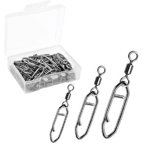 Fishing Swivels,Swivels Fishing Tackle,100 PCS Fishing Swivels & Snaps,Snap Swivels Fishing Tackle,Barrel Swivels Fishing Tackle,Snap Swivels,Ball Bearing Swivels Fishing,Barrel Swivel,Fishing Tackle