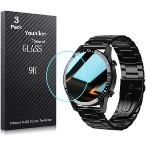 3 Pack Compatible with FILIEKEU I9Y Smart Watch 1.3 inch Screen Protector Tempered Glass for I9 1.3'' Smartwatch Screen Protectors Foils Glass 9H 0.3MM Anti-Scratch Anti-Fingerprint