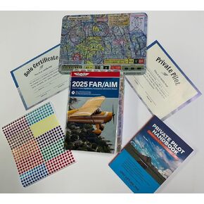 2025 Pre-Tabbed ASA FAR AIM Book, Private Pilot Handbook, Aviator Mouse Pad, and Complimentary Gifts.