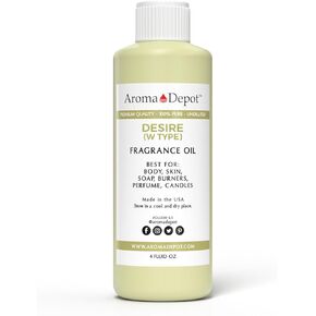 Aroma Depot 4 oz / 4 Ounce Desire Type For Women Perfume/Body Oil Our Interpretation, Premium Quality Uncut Fragrance Oil