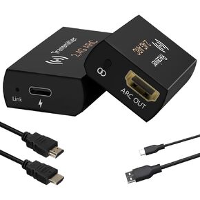 164FT Wireless Transmitter Receiver for TV, 2.4G ARC Output/Input Wireless Audio Adapter HiFi Lossless Audio, 24bit/96kHz Low Latency Adapter Kit for Projector/Speaker/Stereo/Soundbar