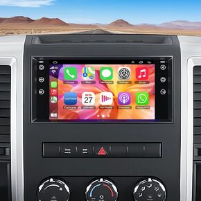 4+ 64GB Car Radio for Dodge RAM 1500 2500 3500 2009 2010 2011 2012, Build in Wireless/Wire Carplay & Android Auto Support Bluetooth, Back-up Camera,FM Radio,SWC,7 Inch IPS Touch Screen