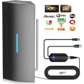 2025 Digital TV Antenna, Digital TV Antenna for Smart TV Indoor with Amplifier and Signal Booster, HD Antenna for TV Outdoor for Local Channels-Support 8K, 4K, 1080P - 36ft Coax Cable