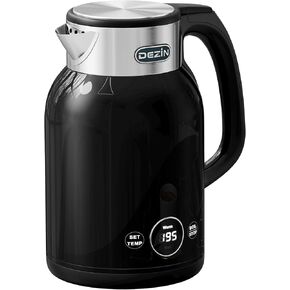 DEZIN Electric Kettle Temperature Control, 1.7L Stainless Steel Electric Tea Kettle with LED Display, 1200W Rapid Boil, 12H Keep Warm, 9 Presets Modes Hot Water Boiler Heater for Tea, Coffee