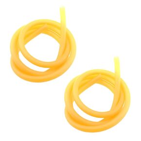 RLECS 2PCS Latex Tubes 6x9mm Elastic Band Yellow Anti Freeze Tension Rope Pressure Pulse Belt Slingshot Catapult Accessories for Swimming Paddle Replacement Tube and Fishing Gear