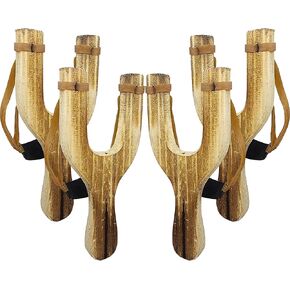 Adventure Awaits!! - 4 Pack Hand-Carved Wooden Slingshots with Great Handle Holds - Each Sling Shot is Hand Made and has a Burned Wood Look! Each Slingshot (x4) is Together in one Package