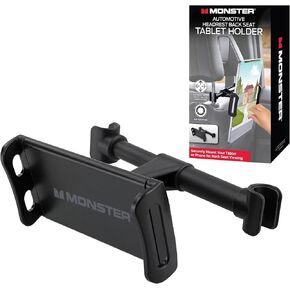 Monster Tablet Mount for Car Headrest, Adjustable Car Tablet Holder for Back Seat Kids, Fits All Tablets up to 7.87" Inches (4"-12" + Sized Tablets), for iPad Pro, Mini, Air, Fire, Galaxy, and More