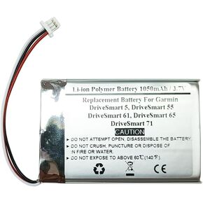 1050mAh 3.7V Replacement GPS Navigator Battery for Garmin DriveSmart 5, DriveSmart 55, DriveSmart 61, DriveSmart 65, DriveSmart 71, 361-00056-08