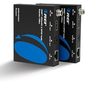 OREI eARC & SPDIF Audio only HDMI Extender Balun Over Single CAT5e/6/7 ARC Audio Return Channels Through HDMI Up to 300 Ft - PoC, CEC Contol