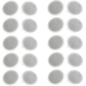 Pyle 8 Inch 500W 2 Way in Wall Ceiling Home Speakers System (Pair) (10 Pack)