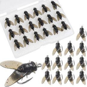 Bionic Fly Fishing Bait,18PCS Dry Wet Bionic Flies Saltwater Minnow Fly Trout Jigs Swimbaits Dry Flies Bass Fly Fishing Lures Kit Freshwater Flies Spinner Swim Baits Fly Fishing Hook