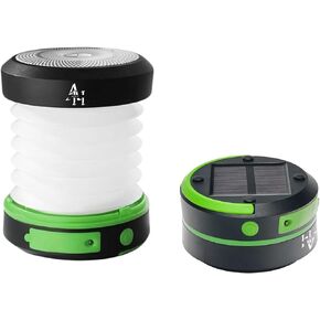 Solar Camping Lantern Foldable Lamp Rechargeable by Solar Panel or USB Type-C LED Lights for Power Outage