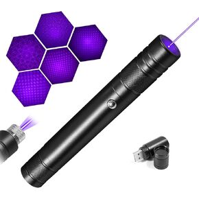 Laser Pointer High Power, Purple Laser Pointer Indicator Light, Long Range Lazer Pointer for Hiking, USB Charge