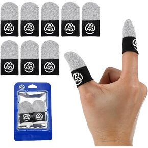 10 PCS Gaming Finger Sleeves Silver Fibers Breathable Finger Cover Sweatproof Touch Screen Thumb Sleeve Thin Thumb Protector Fit All Touchscreen Devices