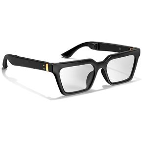 Bone Conduction Headphones with Photochromic Lenses, Anti Blue Light & Voice Assistant, True Wireless Bluetooth Smart Glasses for Men/Women, Immersive Sound, Indoor&Outdoor