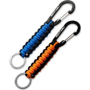 Paracord Keychain Carabiner for Men/Women, Military Braided Key Chain with Clip, Heavy Duty Key Lanyard for Backpack