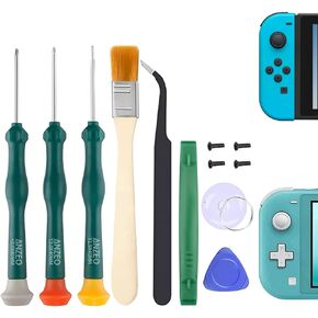 Triwing Screwdriver for Switch, Professional Repair Tool Kit for Joy-con Joystick Replacement with Tweezers, Opening Pry Bar & Suction Cup