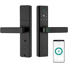 Smart Lock Fingerprint Door Lock with Touch Screen Password Electronic Locks, Tuya APP Remote Control Smart Door Lock (P12 with TUYA APP)