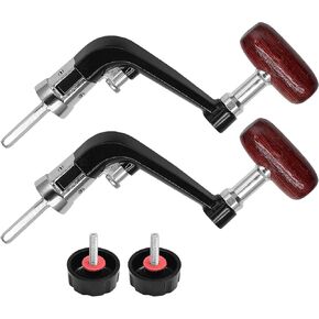 2PCS Fishing Handles Spinning Reel Knob Replacement, Wood Handle Reel Grips Spinning Reel Handle Replacement for Fishing Reel