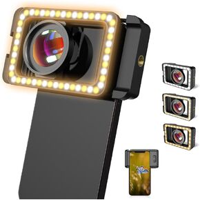 APEXEL 15X Macro Lens for iPhone with LED Fill Light, Samsung, Android Phone, with Universal Lens Clip Attachment (Fits for Almost Smartphone)