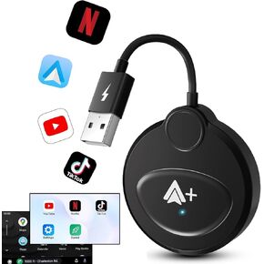 Android Auto Wireless Adapter Support Netflix YouTube Tiktok, Latest Wireless Android Auto Car Adapter for Factory Wired Android Auto to Wireless, Low Latency and Easy to Install