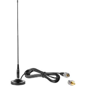 Vehicle Car Mobile Ham Radio GMRS Soft Whip Antenna, UHF VHF 136-174MHz 400-470MHz 2meter 70CM Magnetic Base Mount Antenna for Motorola Kenwood Midland BTECH and BaoFeng Mobile Radios, Eifagur