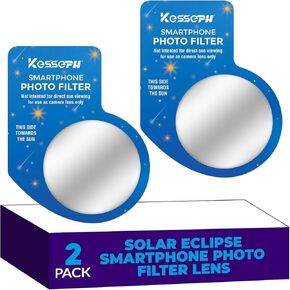 Solar Eclipse Imaging Lonsing Lens Filter لهاتفك الذكي 2 عبوة. التقاط الكسوف وتأكد من حماية كاميرا هاتفك من الأشعة الضارة