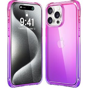 Mkeke for iPhone 15 Pro Case ، [وليس الصفراء] [حماية الصف العسكري] حالة هاتف مقاومة للصدمات لـ Apple iPhone 15 Pro 2023 Purple Pink in Kuwait